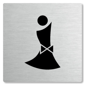 WC ženy, 100x100mm, stříbrná, Nevada
